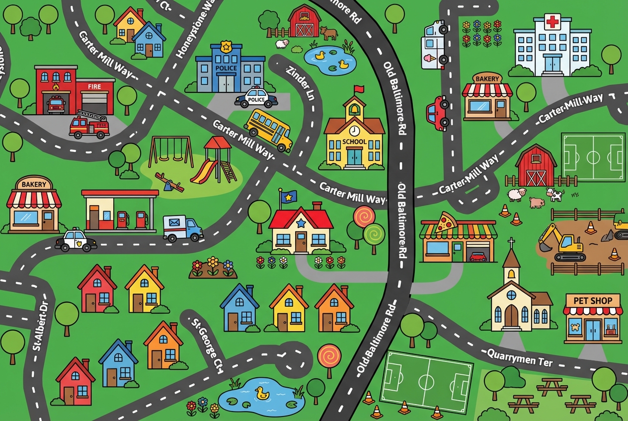 Custom neighborhood play mat example