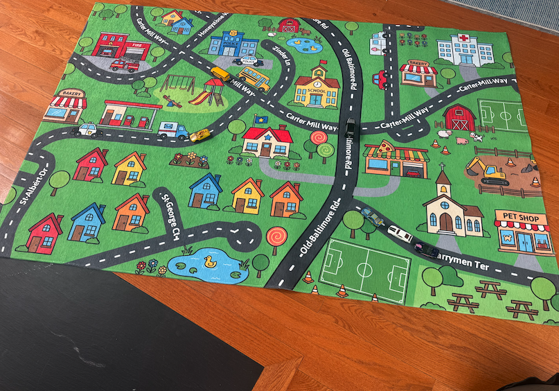 Custom play mat in a child's room